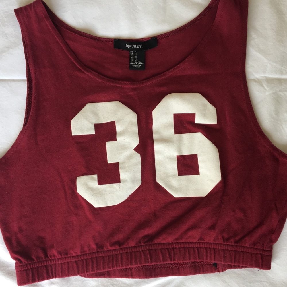 Forever 21 burgundy crop top